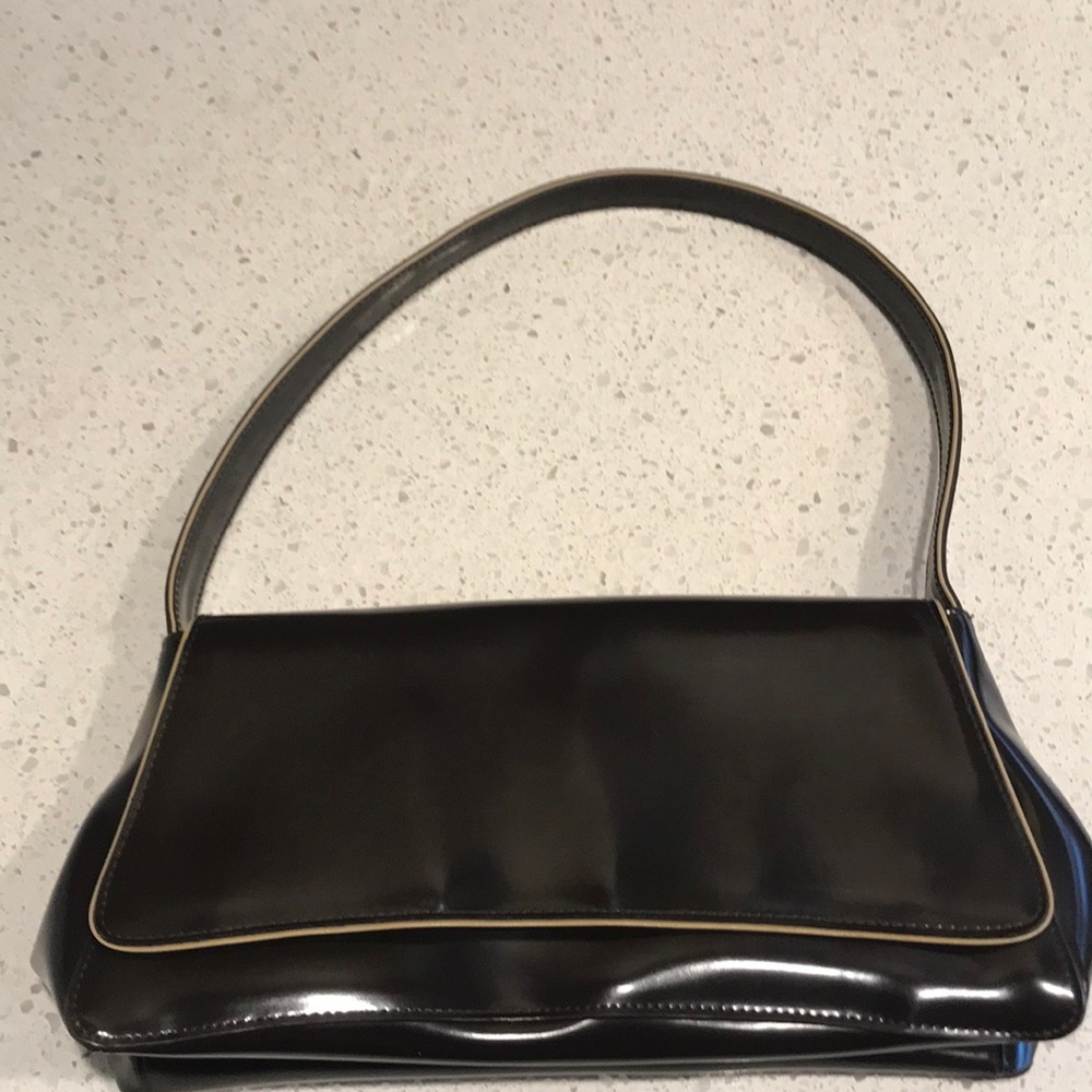 Enzo Angiolini Dark Chocolate Leather Shoulder Bag